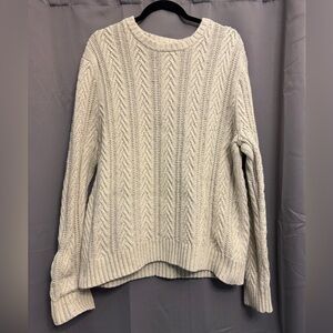 Goodfellow & Co Cream Cable Crewneck Sweater